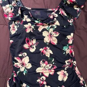 Floral swim top